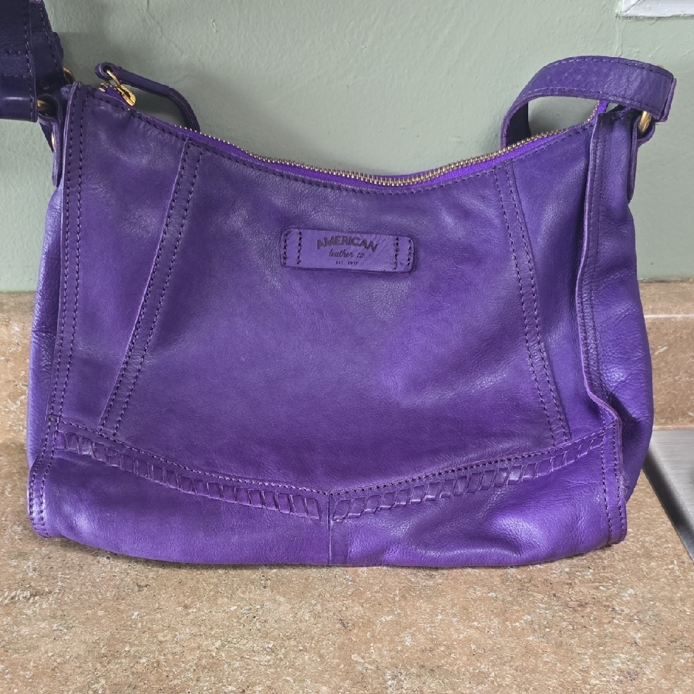 American Leather Purple Shoulder Bag